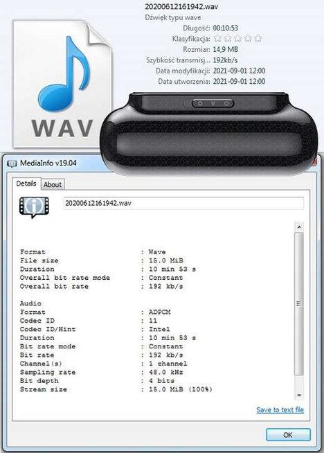 MBG line® Q65 – mini spy voice recorder 32GB with sound detection