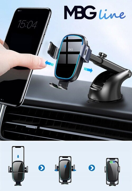 MBG line® X14 MAX - Support de voiture avec chargeur sans fil pour téléphone de 4,7 à 6,9 pouces