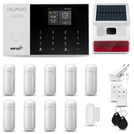 HUXGO® HXA005 - Sistema de seguridad inalámbrico WiFi + GSM con 9x detector de movimiento y 1x sensor para puerta / ventana con sirena inalámbrica | Kit de sistema de alarma para el hogar con App TUYA