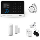 HUXGO® HXA003 - Sistema di allarme wireless WiFi + GSM con 1x Rilevatore di movimento & 1x Sensore per porte e finestre | Allarme casa senza fili Kit con app TUYA