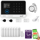 HUXGO® HXA003 - Funk Alarmanlage System WiFi + GSM 4G LTE mit 7x Bewegungsmelder PIR & 1x Fenster und Türsensor sensor | Kabellose Alarmanlage SET mit TUYA App