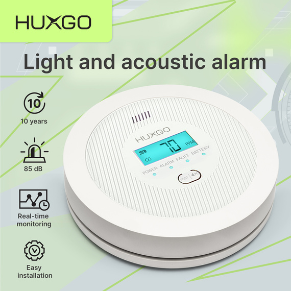 HUXGO® HXAC01 - Kohlenmonoxidmelder - CO-Detektor