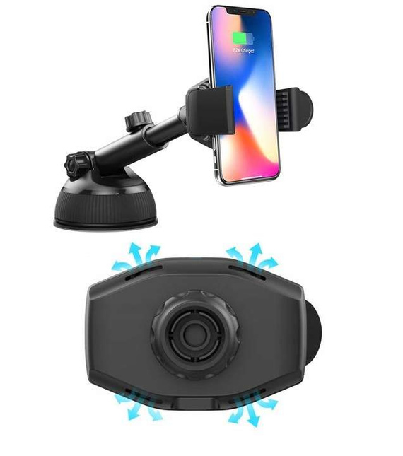 MBG line® HC33 - Supporto per auto con caricatore wireless per telefoni larghi da 55 a 88 mm