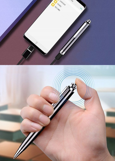 MBG line® Penna Spia Q60 - Registratore Vocale 8GB - Dispositivo di Intercettazione 192kbps con Rilevamento del Suono