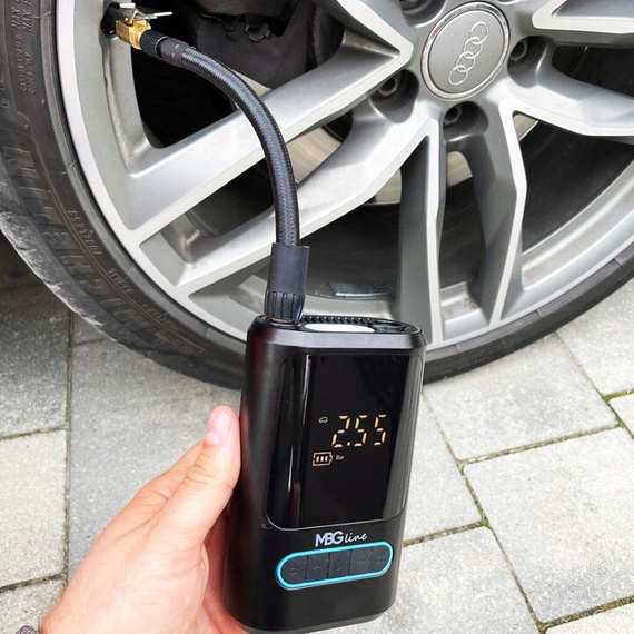 MBG Line 8466 PRO Wireless Electric Air Compressor with 4000 mAh Power Bank – Car & Bike Pump