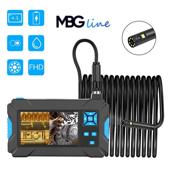 MBG line® P30 8mm - Telecamera di ispezione con obiettivo 1080p Full HD - Con cavo da 10 m