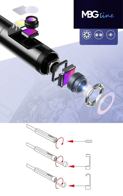 MBG line® P30 8mm - Inspection camera with 1080p Full HD Lens - with 10 m cable 