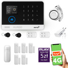 HUXGO® HXA003 - Wireless security system WiFi + GSM 4G with 1x Motion Detector & 5x Door / window sensor | Home Alarm System SET with App TUYA