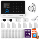 HUXGO® HXA003 - Système de sécurité sans fil Wi-Fi + GSM avec 7x Détecteur de Mouvement & 7x Détecteur pour porte et fenêtre |  Système d'alarme domestique avec l'application TUYA