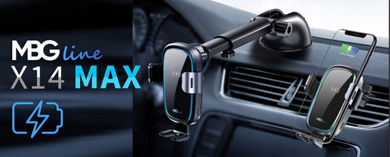 MBG line® X14 MAX - Support de voiture avec chargeur sans fil pour téléphone de 4,7 à 6,9 pouces