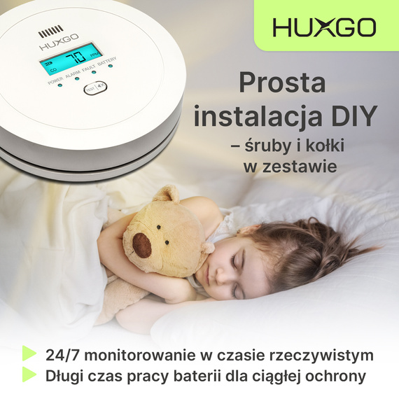 HUXGO® HXAC01 - Détecteur de monoxyde de carbone - Détecteur CO