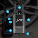 MBG Line 8466 PRO Compressore elettrico cordless con powerbank 4000 mAh – pompa per auto e bici