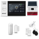 HUXGO® HXA007 - Sistema de seguridad inalámbrico WiFi + GSM 4G LTE con 1x detector de movimiento y 1x sensor para puerta / ventana con sirena inalámbrica | Kit de sistema de alarma para el hogar con App TUYA