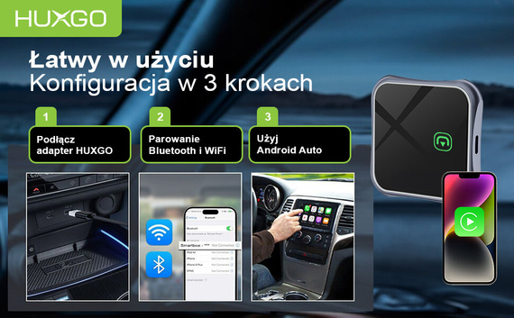 HUXGO® Wireless Adapter CarPlay compatible with Apple Devices  BY963A/C
