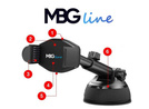 MBG line® HC33 - Supporto per auto con caricatore wireless per telefoni larghi da 55 a 88 mm