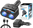 MBG line® HC69PD -  Cigarette lighter socket splitter Voltmeter Charger 2 x USB QC3.0