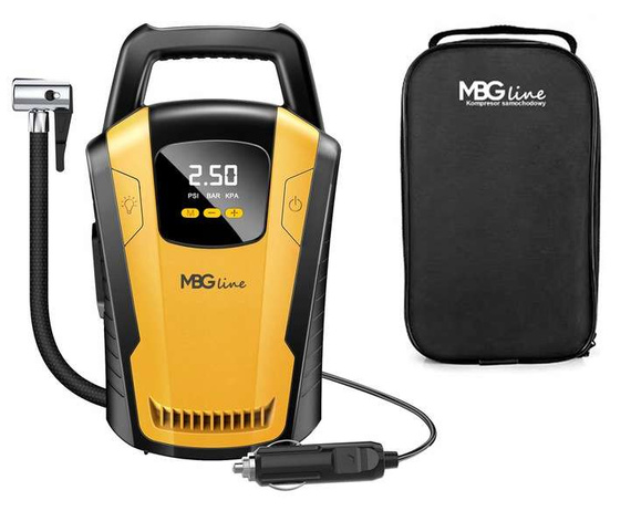 MBG line® Air Pump Car 3650 - Car Compressor 12 V with Digital Display, LED Light
