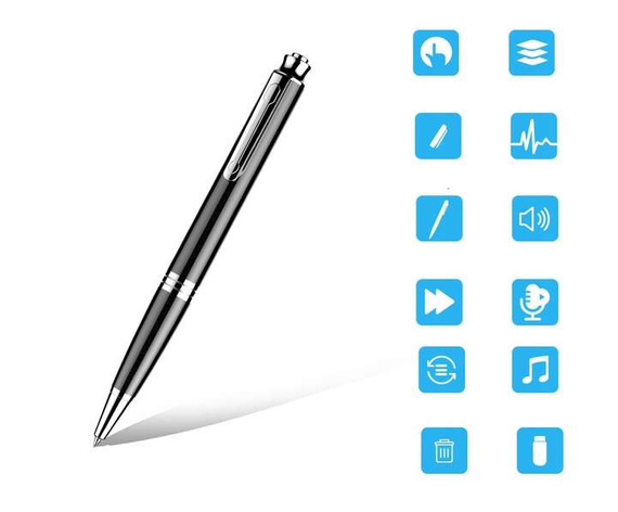 MBG line® Spy Pen Q60 - Voice recorder 8GB - Eavesdropping device192kbps with sound detection 