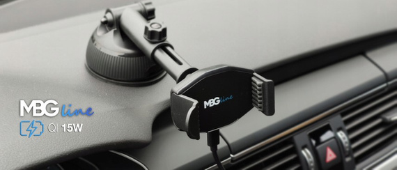 MBG line® HC33 - Supporto per auto con caricatore wireless per telefoni larghi da 55 a 88 mm