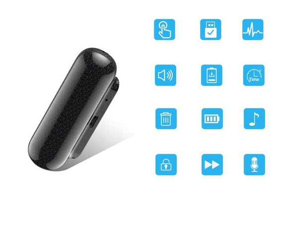 MBG line® Q65 – Mini registratore vocale spia 32 GB con rilevamento audio