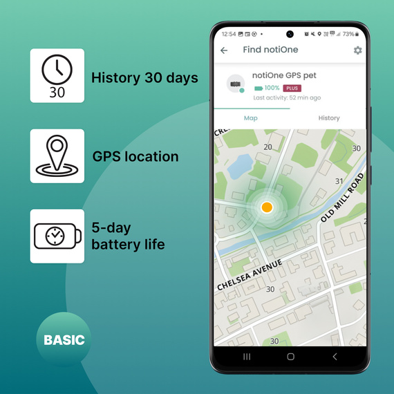 Tracker notiOne GPS PET Basic – GPS-Tracker für Hunde und Katzen
