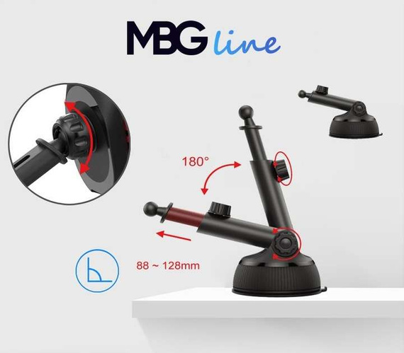MBG line® HC33 - Supporto per auto con caricatore wireless per telefoni larghi da 55 a 88 mm