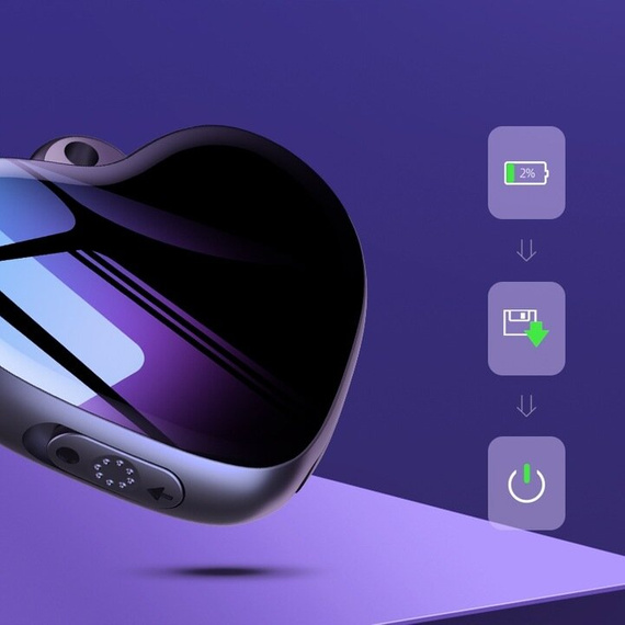 MBG Line® mini grabadora de voz Q66 8GB – colgante espía en forma de corazón con detección de sonido hasta 3072 kbps