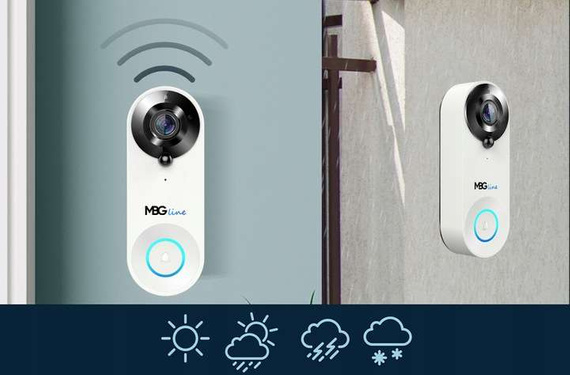 MBG line® SF W3 Blanc - Interphone vidéo avec capteur PIR - Compatible avec l'application TUYA