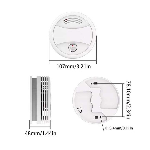 HUXGO® HXA433 Wireless WiFi Smoke Detector – Compatible with TUYA App