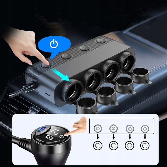 MBG line® HS75AD – 12V/24V Zigarettenanzünder-Verteiler und USB-Ladegerät QC3.0 + Dual USB-C PD30W