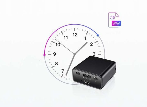 MBG line® Q65 32GB – registratore vocale discreto con magnete, rilevamento del suono e autonomia extra lunga