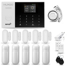 HUXGO® HXA005 - Sistema de seguridad inalámbrico WiFi + GSM con 5x detector de movimiento y 5x sensor para puerta / ventana | KIT de sistema de alarma para el hogar con App TUYA