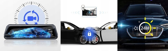 MBG line® HS900 Pro - Rückspiegelkamera fürs Auto - Profi-Parkkamera für unterwegs 2K + FHD