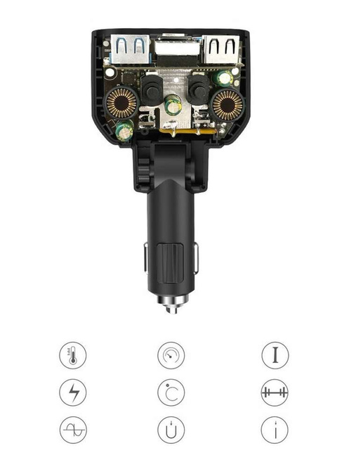 MBG line® HC69PD -  Cigarette lighter socket splitter Voltmeter Charger 2 x USB QC3.0