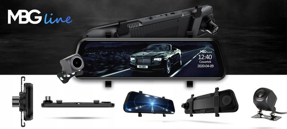 MBG line® HS900 Pro - Car mirror recorder - Pro Parking Camera on the road 2K + FHD