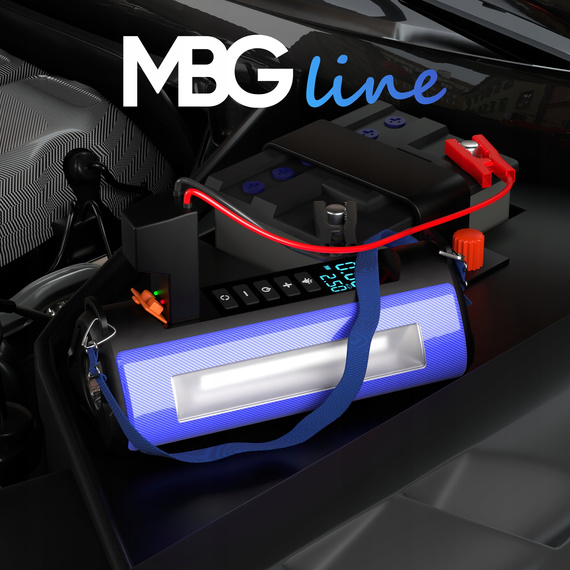 MBG Line® 840CH PRO – Arrancador multifunción con compresor, powerbank y doble linterna LED – 1000A / 10400mAh / 150 PSI