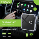HUXGO® Wireless Adapter 2-in-1 CarPlay and Android Car compatible with Apple and Android Devices