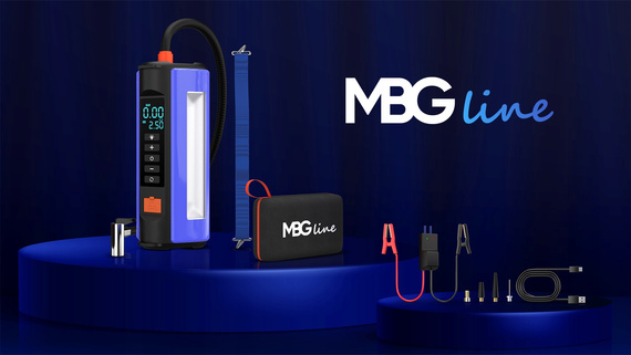 MBG Line® 840CH PRO – Démarreur multifonction avec compresseur d’air, powerbank et double lampe LED – 1000A / 10400mAh / 150 PSI