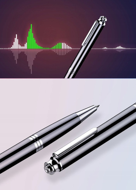 MBG line® Spy Pen Q60 - Voice recorder 8GB - Eavesdropping device192kbps with sound detection 