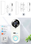 MBG line® SF W3 Blanc - Interphone vidéo avec capteur PIR - Compatible avec l'application TUYA