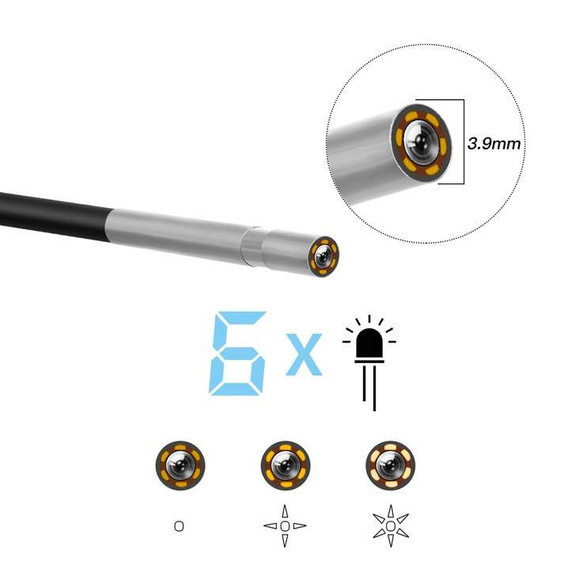 MBG line® P30 3.9mm - Caméra d'inspection avec objectif 1080p Full HD - Avec câble de 10 m