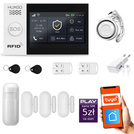 HUXGO® HXA007 - Wireless security system WiFi + GSM with 1x Motion Detector & 3x Door / window sensor | Home Alarm System SET with App TUYA