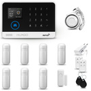 HUXGO® HXA003 - Sistema de seguridad inalámbrico WiFi + GSM 4G LTE con 7x detector de movimiento y 1x sensor para puerta / ventana | KIT de sistema de alarma para el hogar con App TUYA