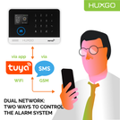 HUXGO® HXA003 - Sistema de seguridad inalámbrico WiFi + GSM 4G LTE con 7x detector de movimiento y 1x sensor para puerta / ventana | KIT de sistema de alarma para el hogar con App TUYA