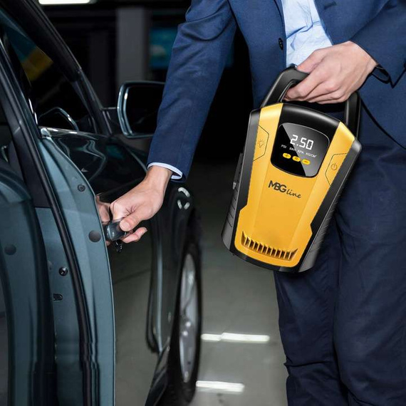 MBG line® Air Pump Car 3650 - Compresseur de voiture 12 V avec écran numérique et lumière LED