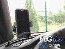 MBG line® HC33 - Supporto per auto con caricatore wireless per telefoni larghi da 55 a 88 mm