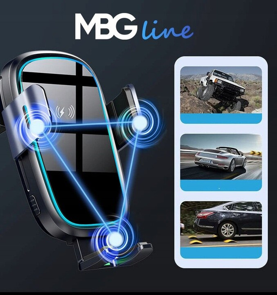 MBG line® X14 MAX - Car holder with wireless charger for 4.7 - 6.9 Inch Phone