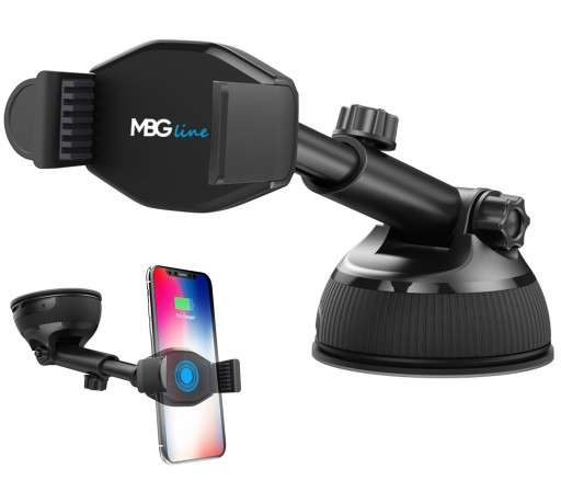 MBG line® HC33 - Supporto per auto con caricatore wireless per telefoni larghi da 55 a 88 mm