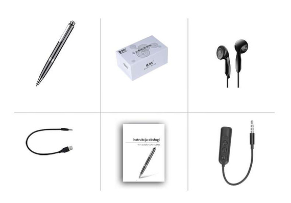 MBG line® Penna Spia Q60 - Registratore Vocale 8GB - Dispositivo di Intercettazione 192kbps con Rilevamento del Suono