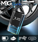 MBG Line 8466 PRO Pompe électrique sans fil avec powerbank 4000 mAh – compresseur voiture et vélo